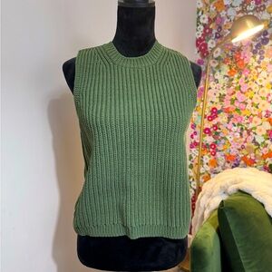 Green Knit Sleeveless Top
